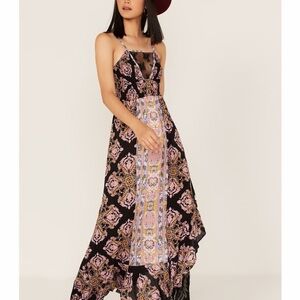 Free People Maxi Dress Women’s Paisley Print Sleeveless Flowy Smocked Beach